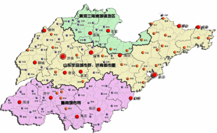 山东鲁南地区五地市（紫色区域）