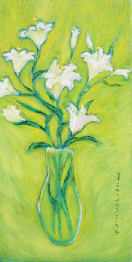 蒋勋油画 “金黄花影” 2010年