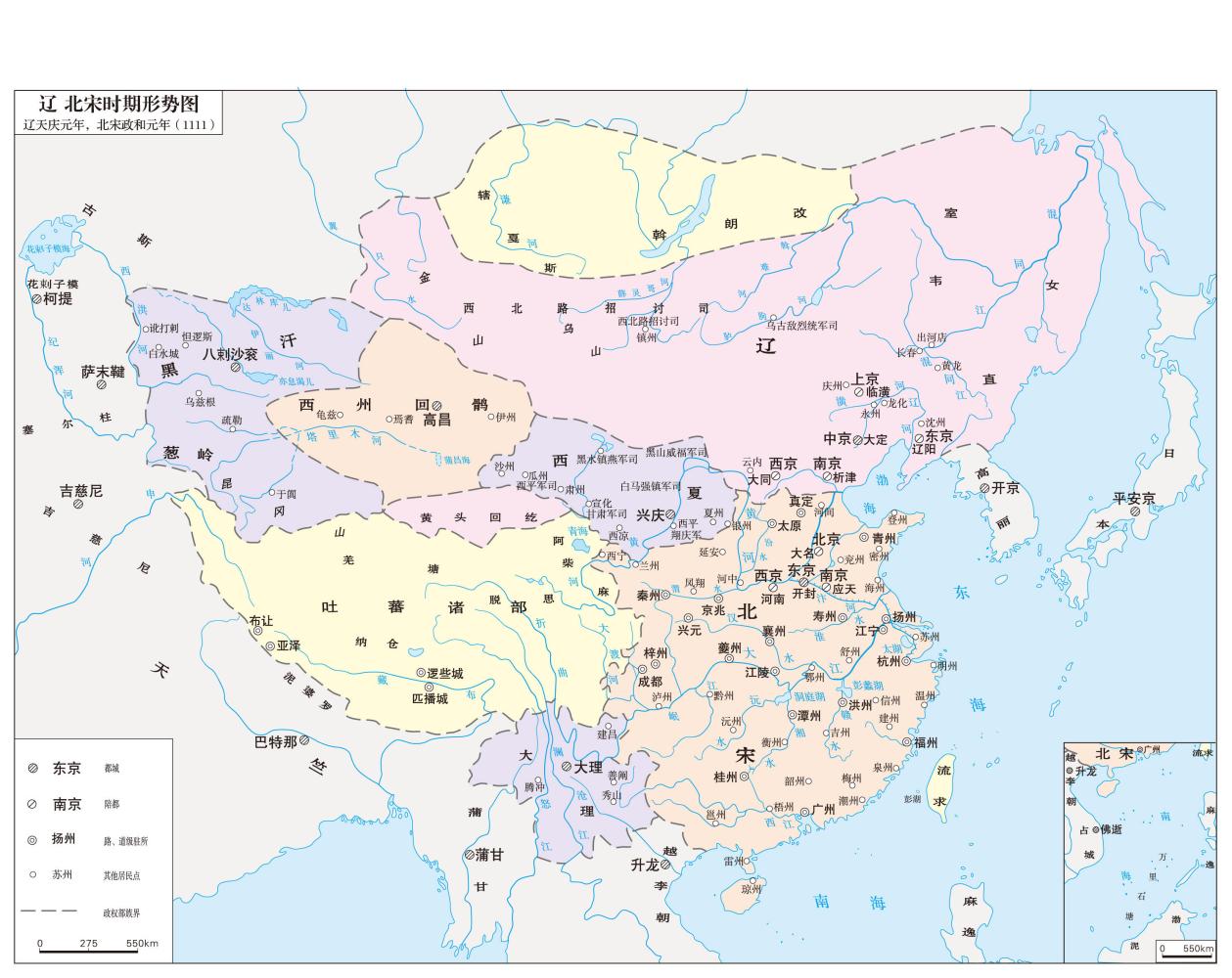 宋政和元年（1111年）的疆域，不含陇右都护府 