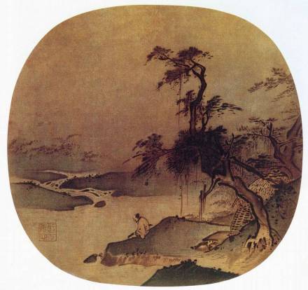 古代山水扇面
