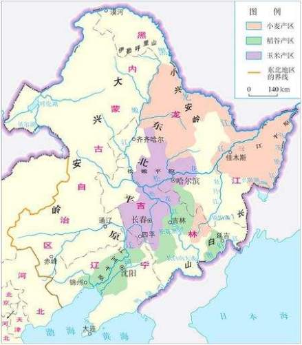 东北平原农业分布图