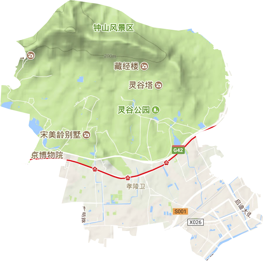 孝陵卫街道地形图