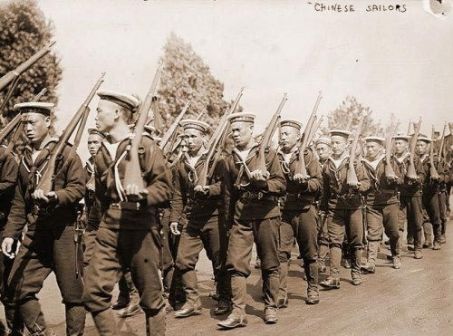 1911年程璧光率清海军访问美国时，清朝海军方队