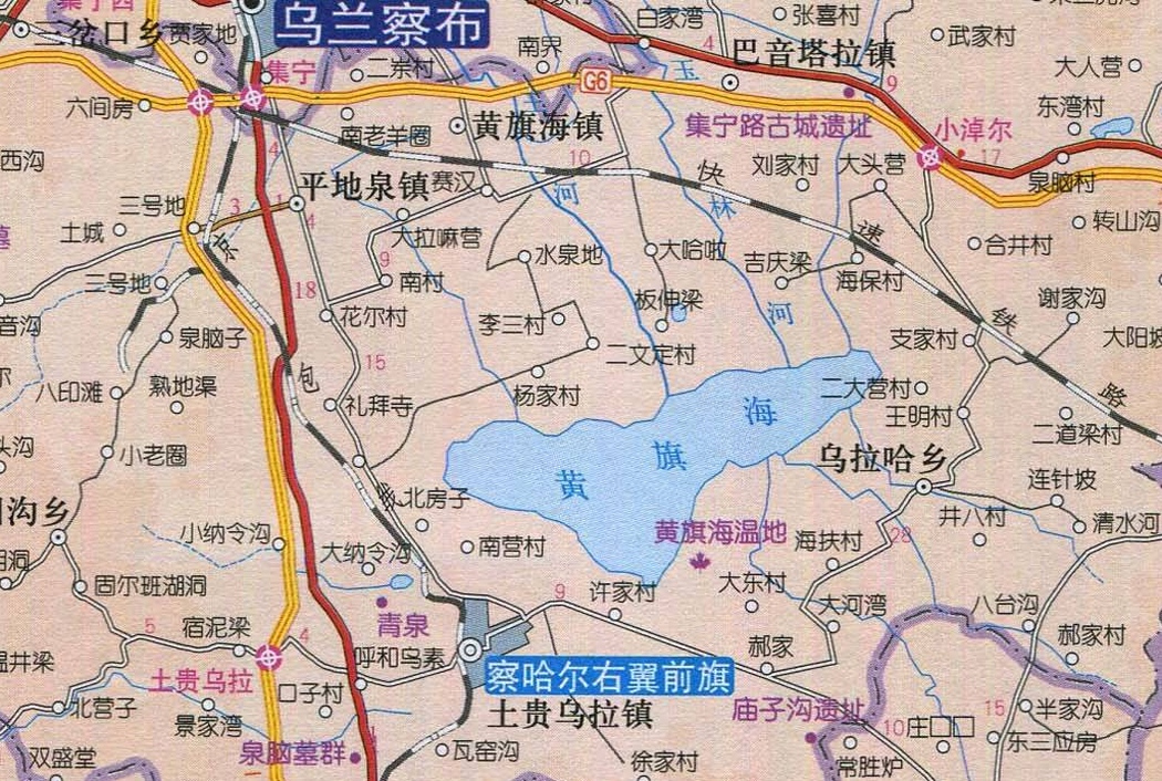 黄旗海的位置及水系构成