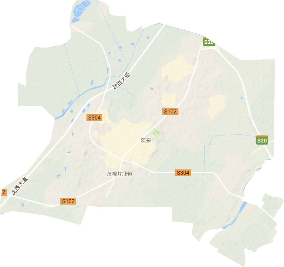 茨榆坨街道地形图