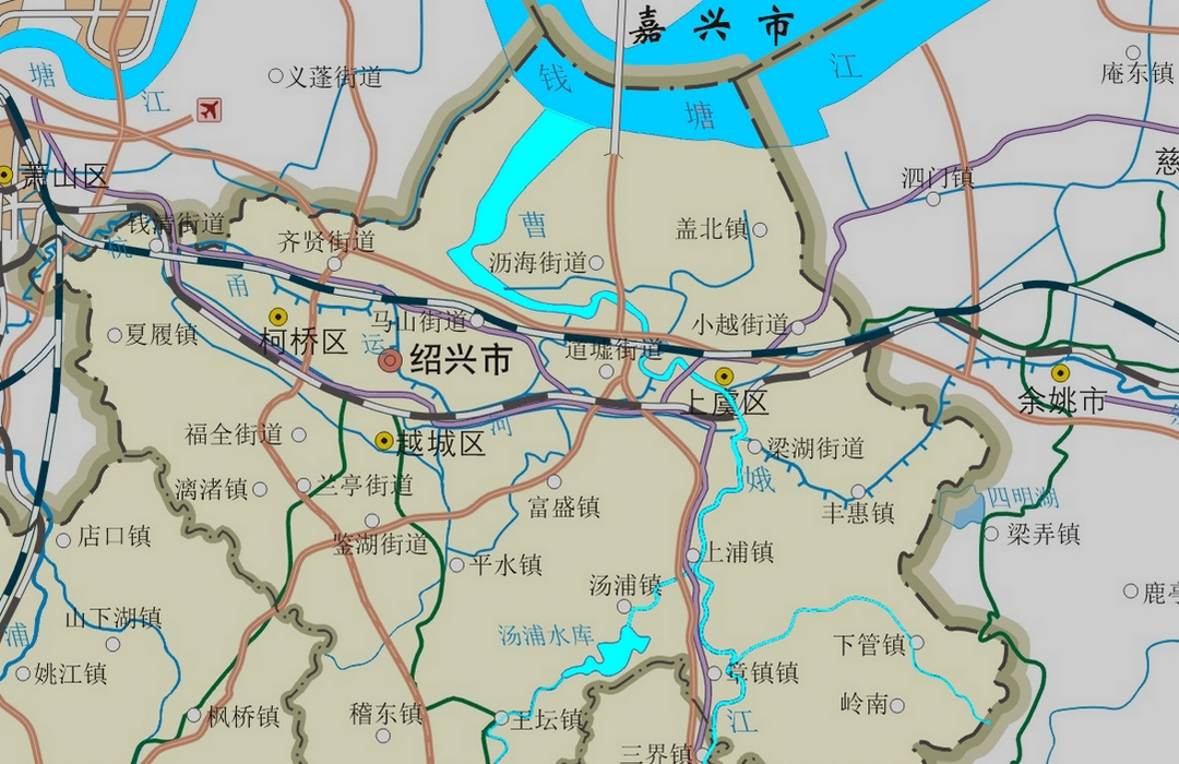 曹娥江河道走向