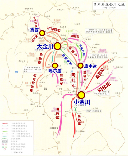 第二次征讨金川形势