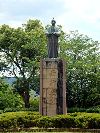 宇土城城迹公园的小西行长塑像