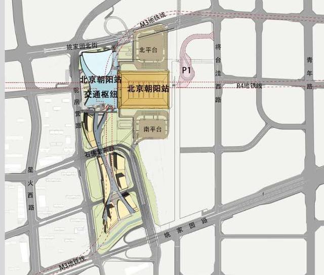 北京朝阳站及其周边道路
