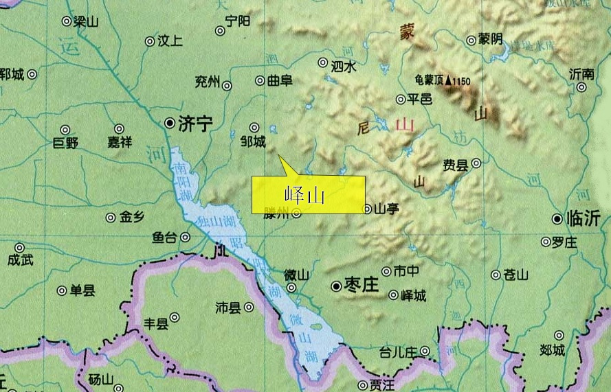 峄山在济宁市的位置及地势环境