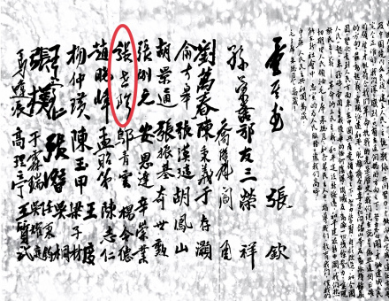 绥远起义通电上张世珍将军的签名