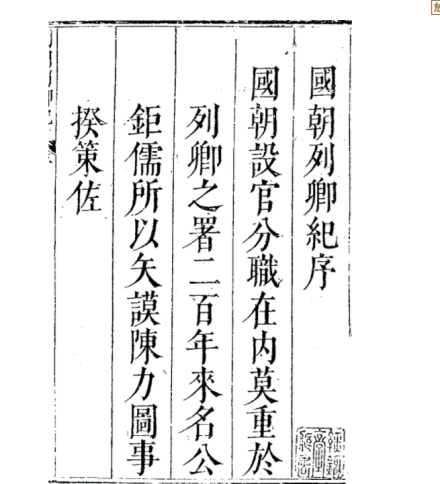 《国朝列卿纪·序》