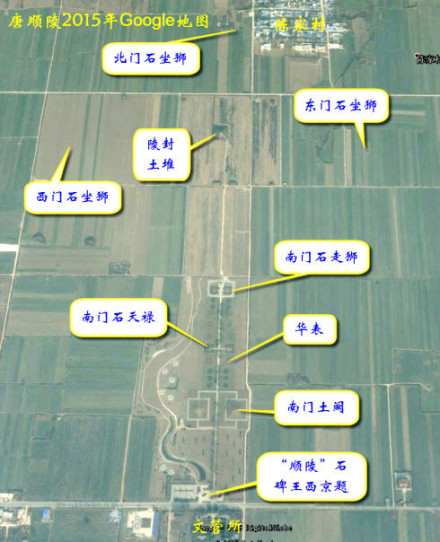 顺陵石刻分布