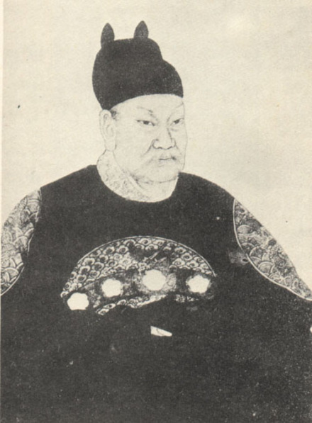 1925年《临安钱氏家谱》中的《钱镠画像》 