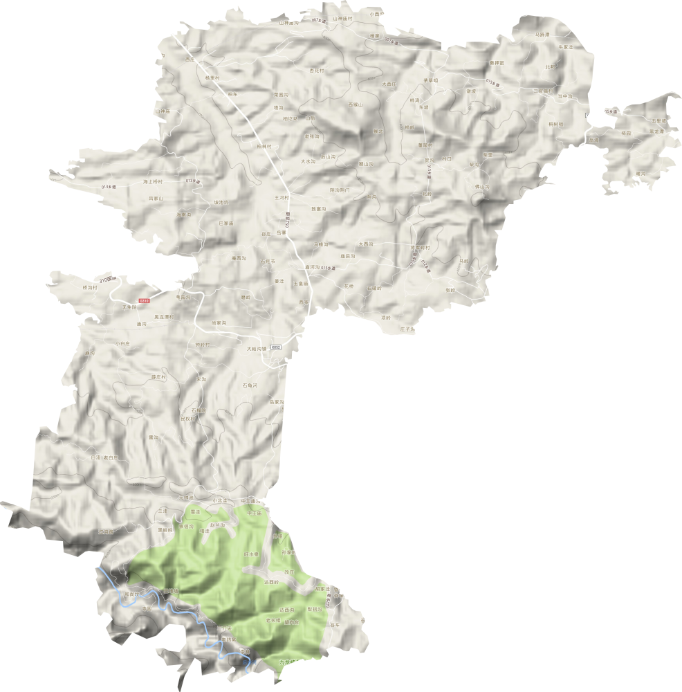 大峪沟镇地形图