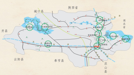 巫溪县景区分布图