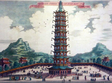 西方绘制的南京大报恩寺琉璃塔