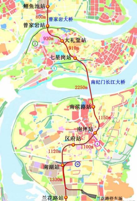 重庆轨道交通10号线二期线路示意图