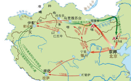 清朝统治者统一西北形势