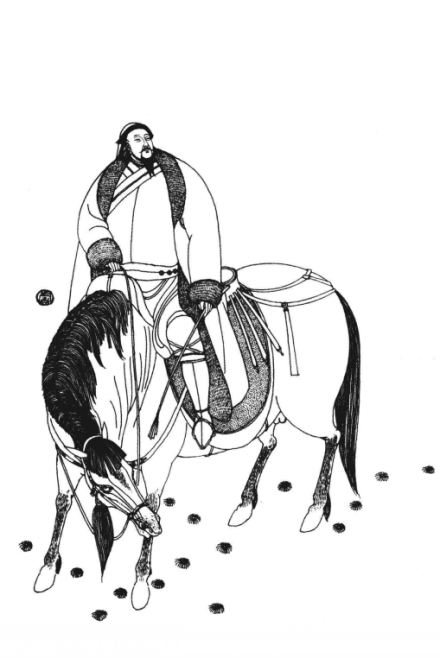 《中国一百帝王图》中的忽必烈，卢延光绘 