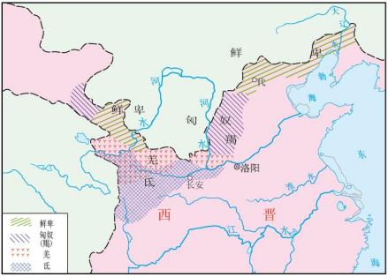 西晋少数民族内迁形势图