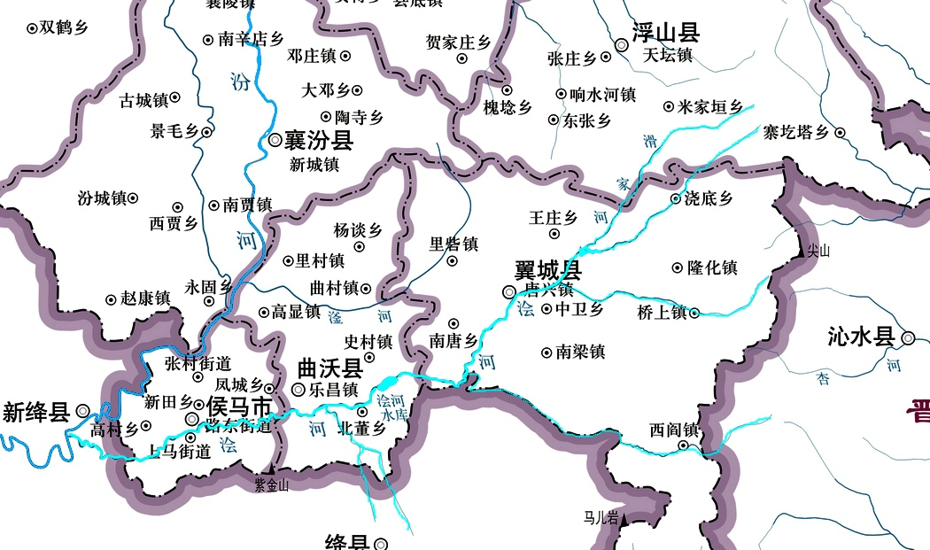 浍河的位置及水系构成