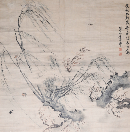 李古希柳燕图轴