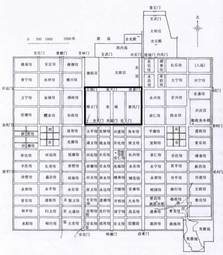 唐末韩建缩建“长安城”示意图