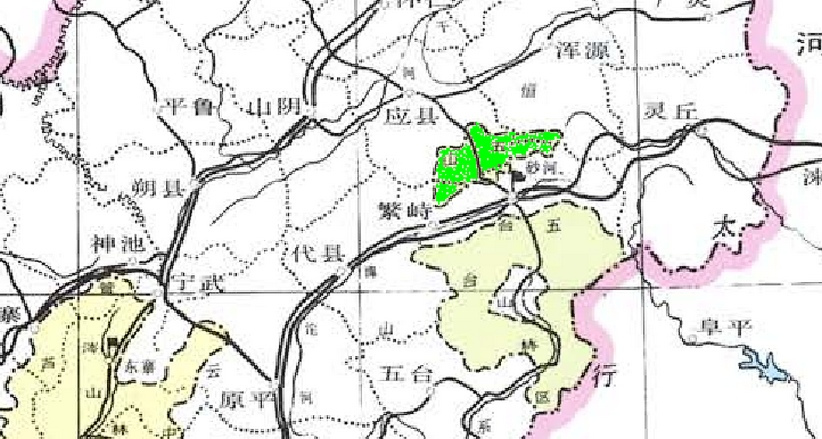 恒山地区木资源分布示意图