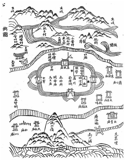 《乾隆崖州志》中文庙和儒学的位置、布局  