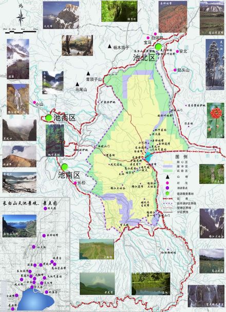 长白山旅游资源分布图