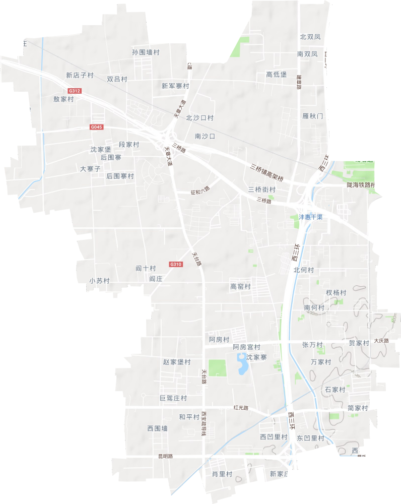 三桥街道地形图