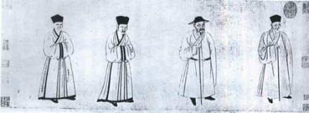 《元四学士图》（右二为虞集） 