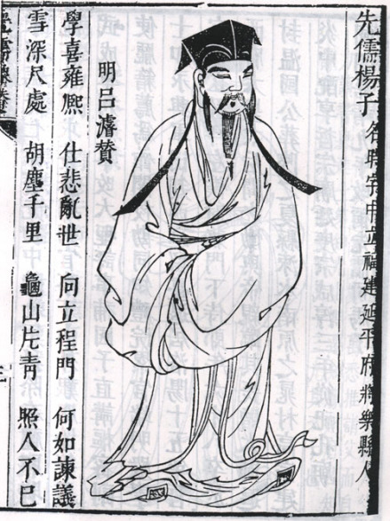 杨时立像取自明吕维祺编，崇祯刻本《圣贤像赞》。