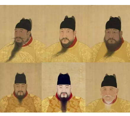 明朝诸位帝王画像和朱元璋画像比较