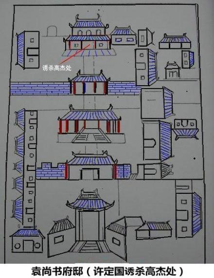 许定国诱杀高杰于袁尚书府第后院藏书楼