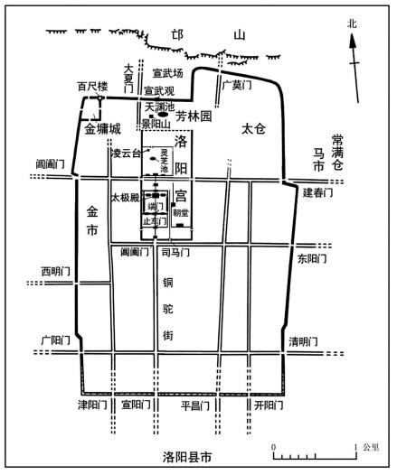 曹魏西晋洛阳城平面复原图