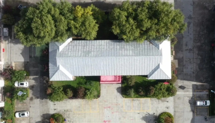 扎木中心县委红楼航拍图