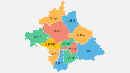 南宁市行政区划简图