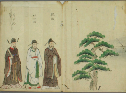 日本江户幕府时绘《南殿障子贤圣之图》中的魏徵等 