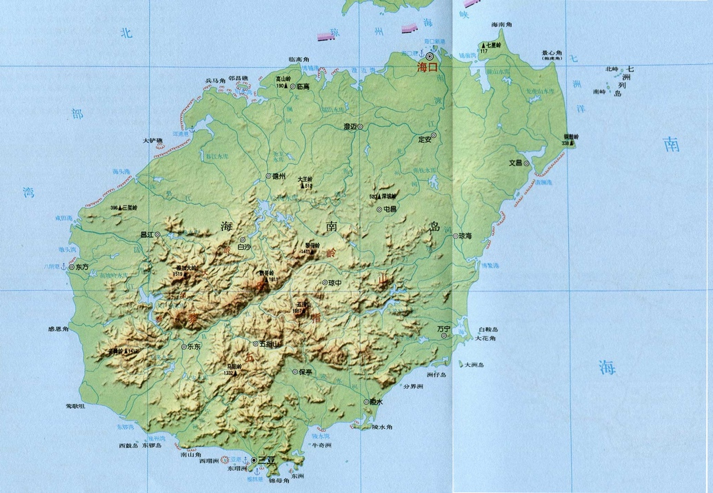 海南岛地势