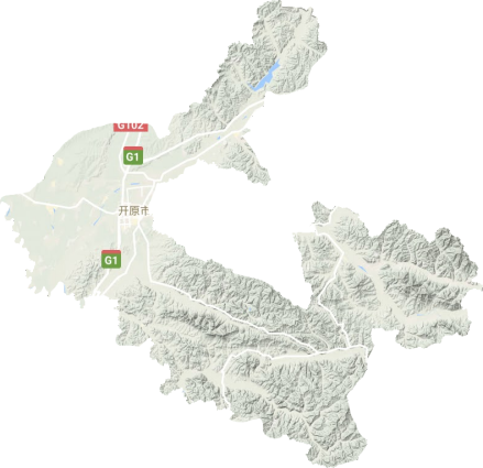 开原市地形图