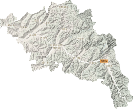 张家川回族自治县地形图