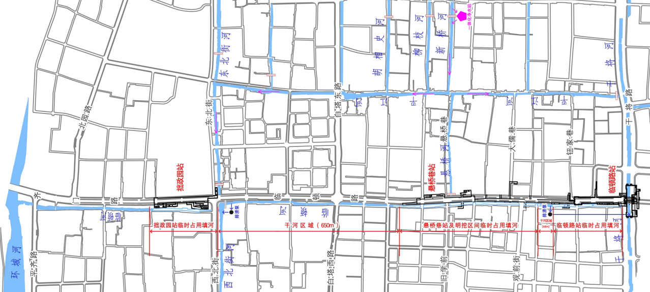 临顿路沿线车站施工平面图