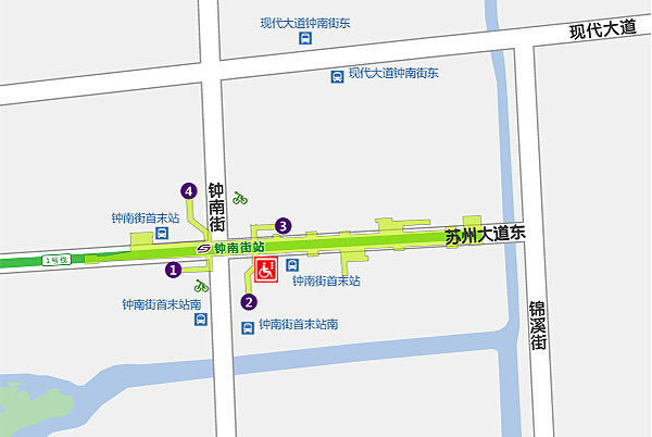 钟南街站出入口信息图