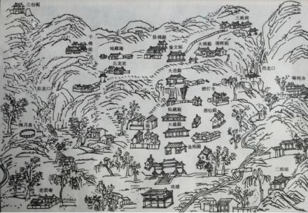 清乾隆时期五泉山示意图 