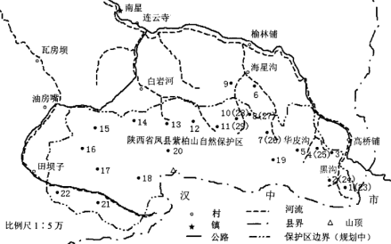 林麝种群密度调查区域图 