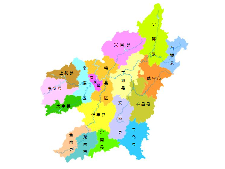 赣州市行政区划图