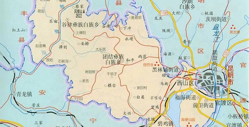 滇池流域主要河流图