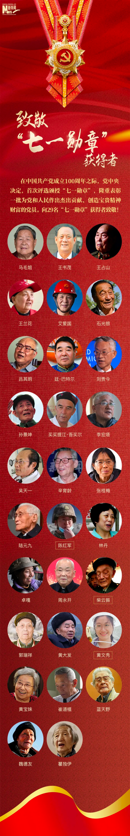“七一勋章”获得者